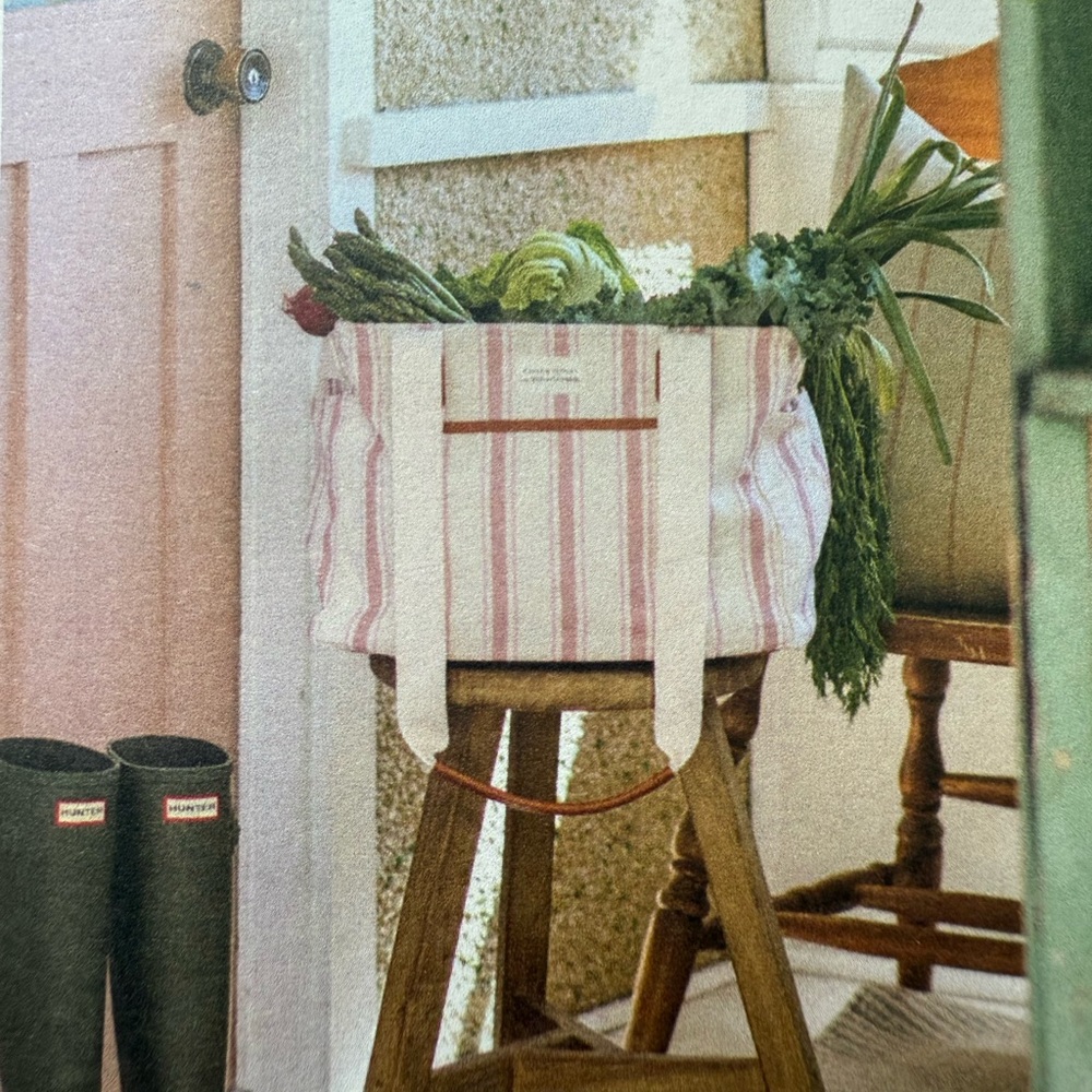 Poppy & Peonies Pink and White Striped Tote Jilly Box Fall 2025